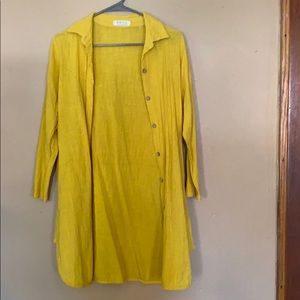 Bright Yellow Linen Duster